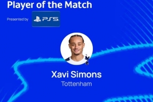 造点+点射！官方：哈维·西蒙斯当选热刺vs布拉格斯拉维亚MVP