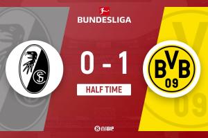 半场-多特蒙德暂1-0弗赖堡 本塞拜尼破门丘库埃梅卡中柱