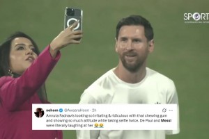 印度女演员嚼口香糖和梅西合影，网友：傲慢又令人讨厌